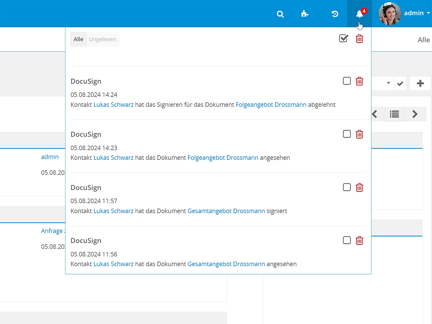 Dokumentenstatus immer im Blick